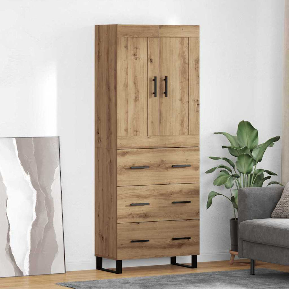 vidaXL Highboard 69.5x34x180 cm Engineered Wood 3 Drawers