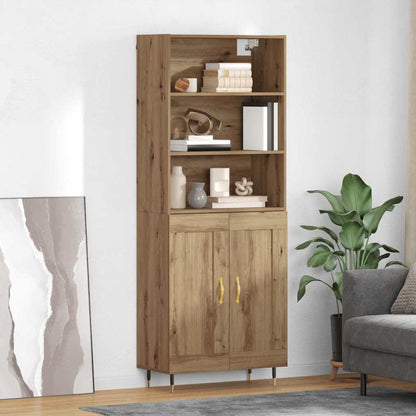 Highboard 69.5x34x180 cm Engineered Wood 2 Wood Doors Artisan oak