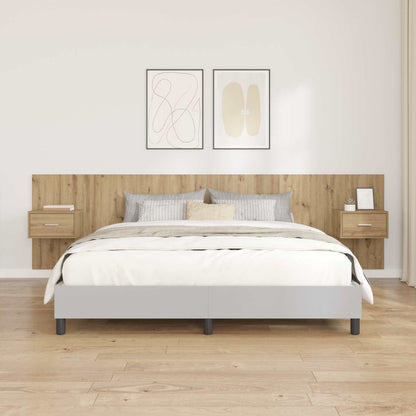 Bed Headboard with Cabinets Engineered Wood One Drawer Artisan oak