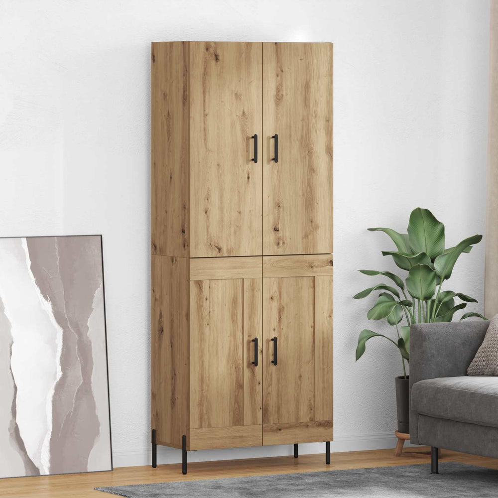vidaXL Highboard 69.5x34x180 cm Engineered Wood 2 Wood Doors