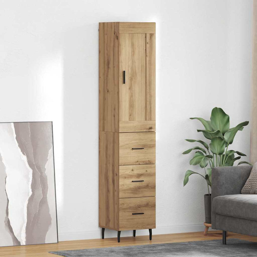 vidaXL Highboard 34.5x34x180 cm Engineered Wood 3 Drawers
