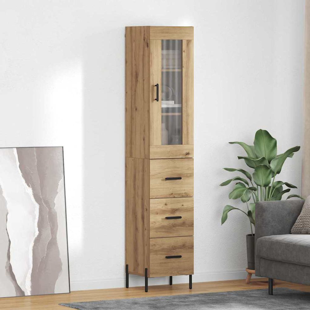vidaXL Highboard 34.5x34x180 cm Engineered Wood 3 Drawers