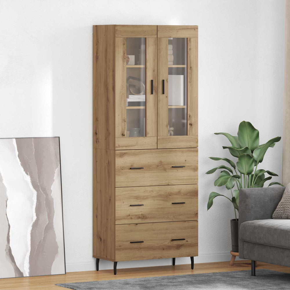 vidaXL Highboard 69.5x34x180 cm Engineered Wood 3 Drawers