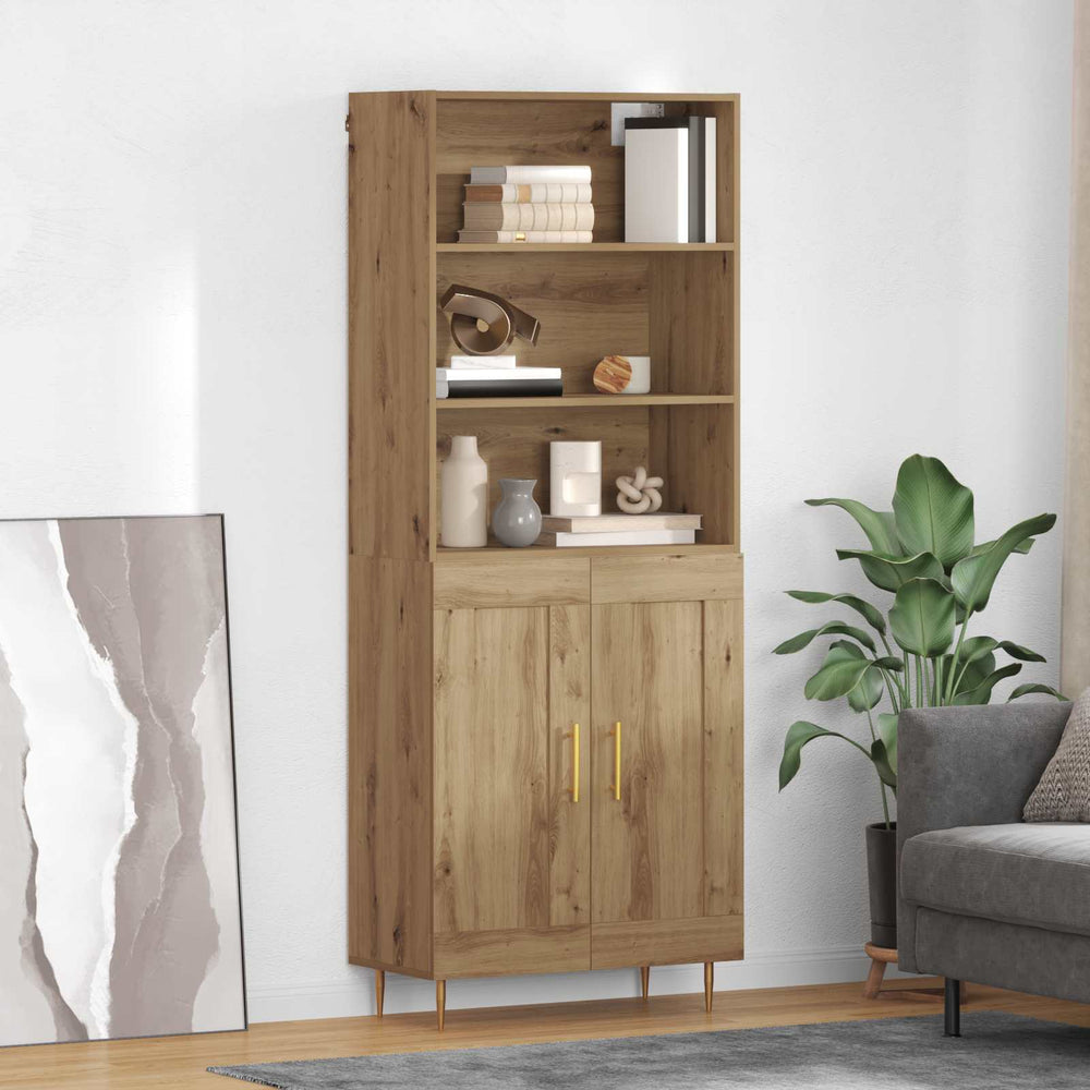 vidaXL Highboard 69.5x34x180 cm Engineered Wood 2 Wood Doors