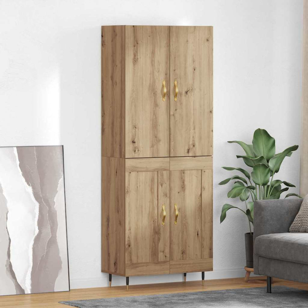 vidaXL Highboard 69.5x34x180 cm Engineered Wood 2 Wood Doors