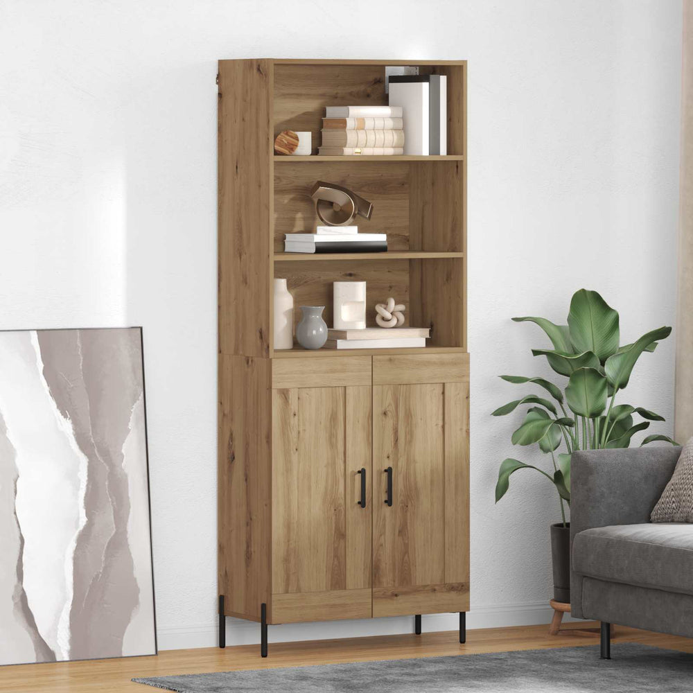 vidaXL Highboard 69.5x34x180 cm Engineered Wood 2 Wood Doors
