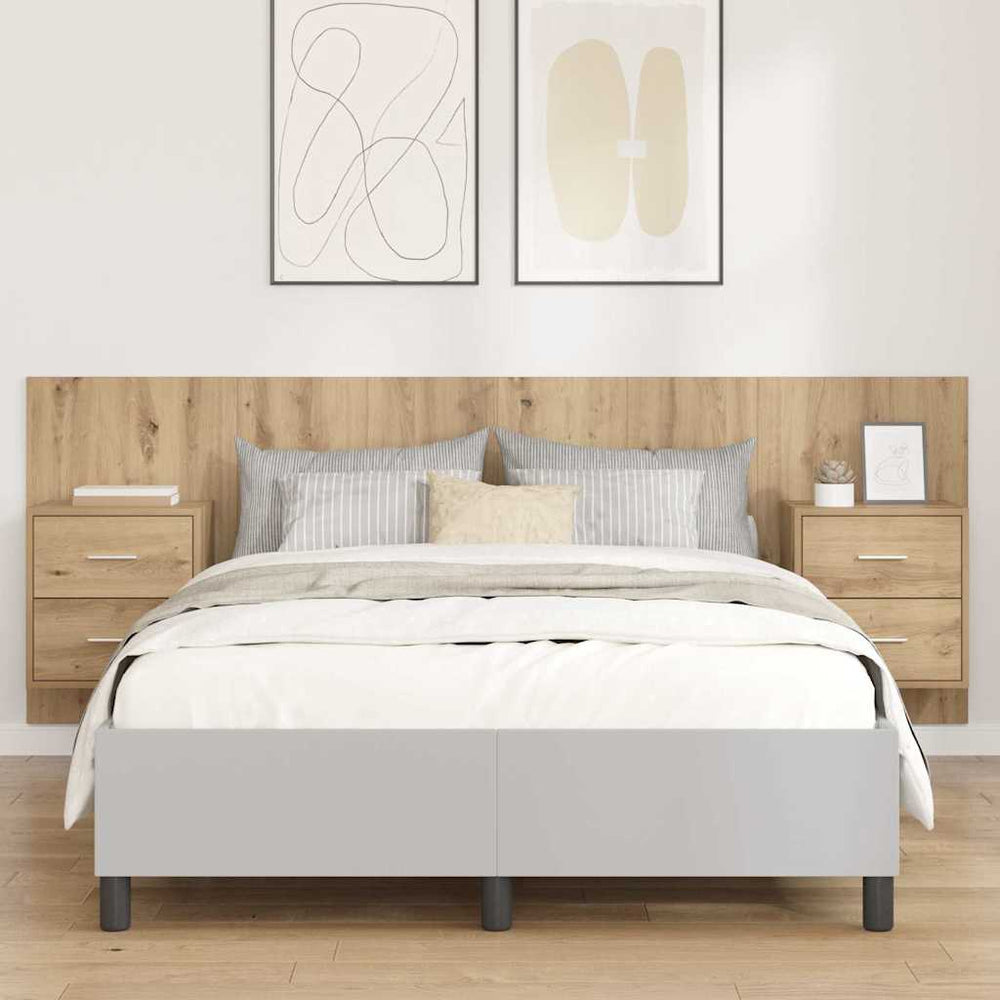 vidaXL Bed Headboard with Cabinets Engineered Wood Two Drawers