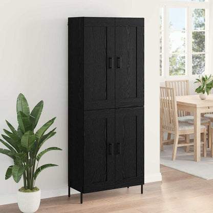 Highboard 69.5x34x180 cm Engineered Wood 2 Wood Doors Black oak