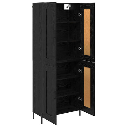 Highboard 69.5x34x180 cm Engineered Wood 2 Wood Doors Black oak