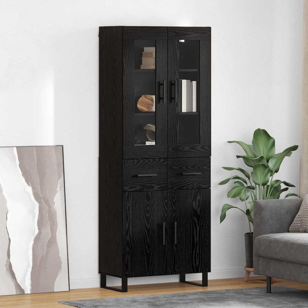 vidaXL Highboard 69.5x34x180 cm Engineered Wood 2 Doors 2 Drawers