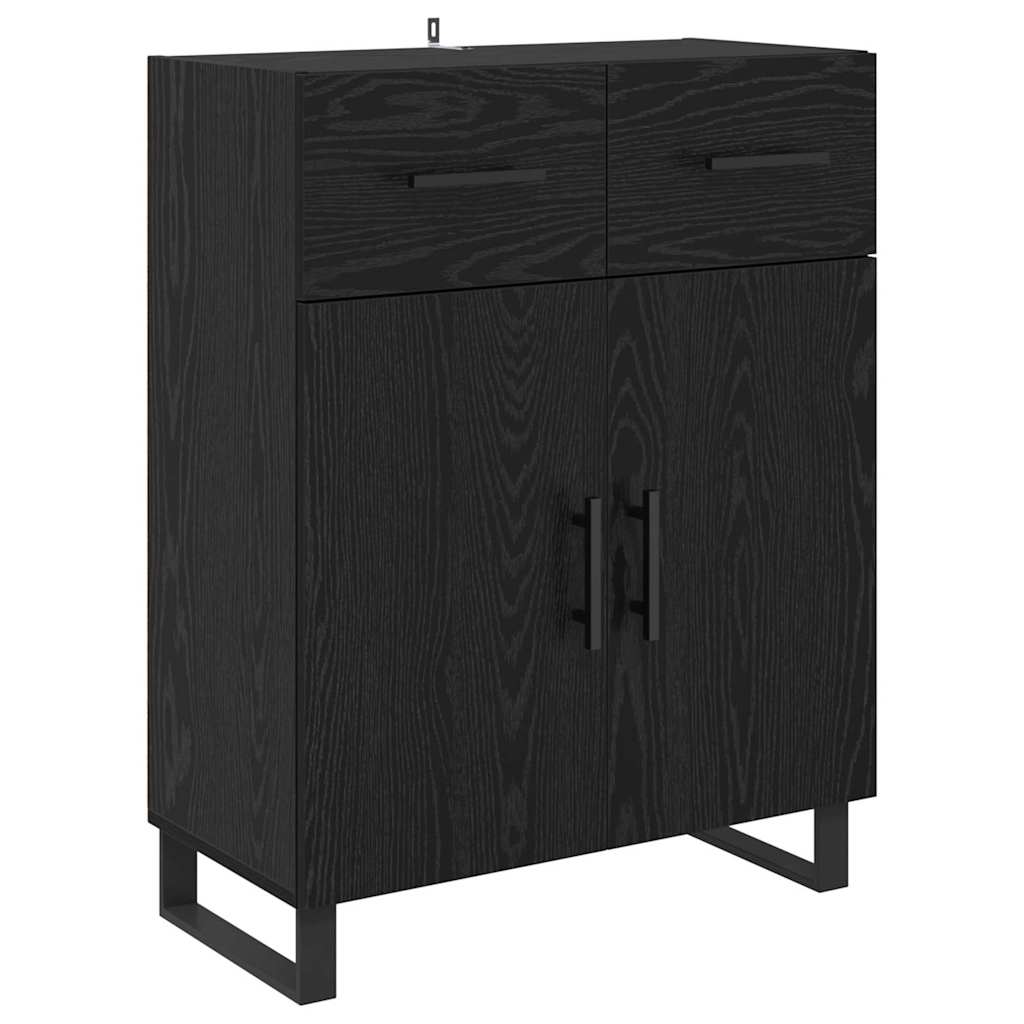 Highboard 69.5x34x180 cm Engineered Wood 2 Doors 2 Drawers Black oak