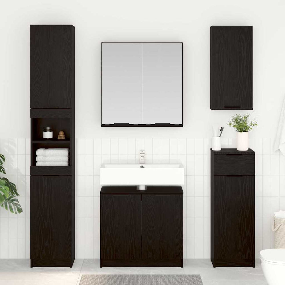 vidaXL 3 Piece Bathroom Cabinet Set Engineered Wood