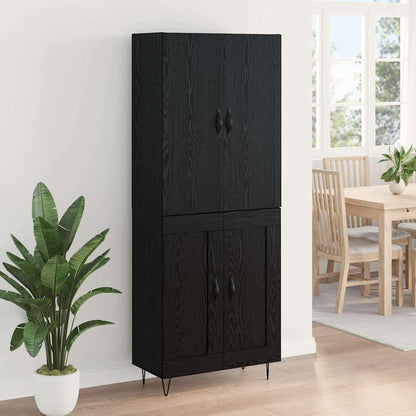 Highboard 69.5x34x180 cm Engineered Wood 2 Wood Doors Black oak