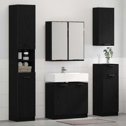 Bathroom Cabinet Engineered Wood Black oak