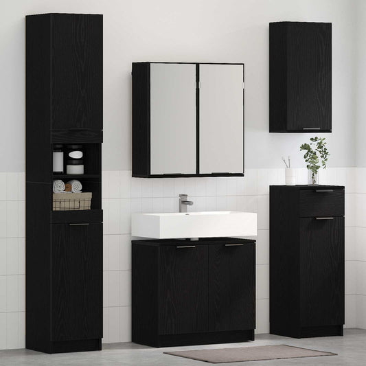 Bathroom Cabinet Engineered Wood Black oak