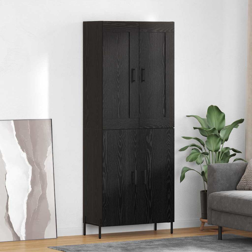 Highboard 69.5x34x180 cm Engineered Wood 2 Doors Black oak