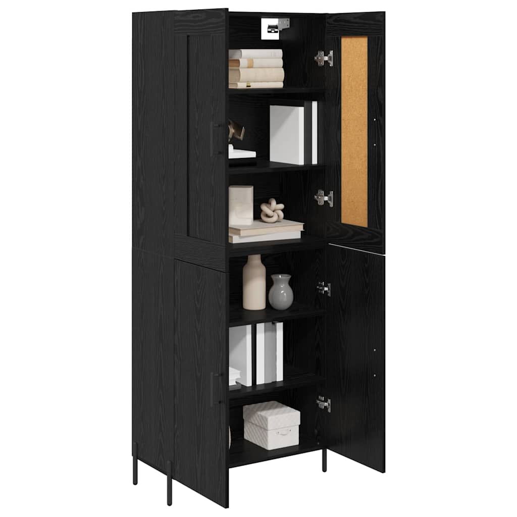 Highboard 69.5x34x180 cm Engineered Wood 2 Doors Black oak