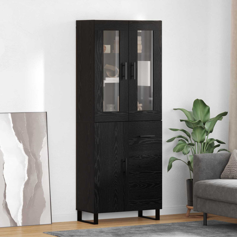 vidaXL Highboard 69.5x34x180 cm Engineered Wood 1 Door 3 Drawers