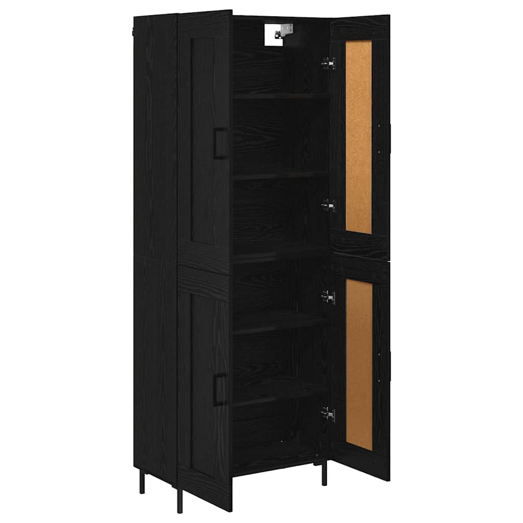 Highboard 69.5x34x180 cm Engineered Wood 2 Wood Doors Black oak