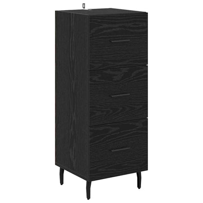 Highboard 34.5x34x180 cm Engineered Wood 3 Drawers Black oak