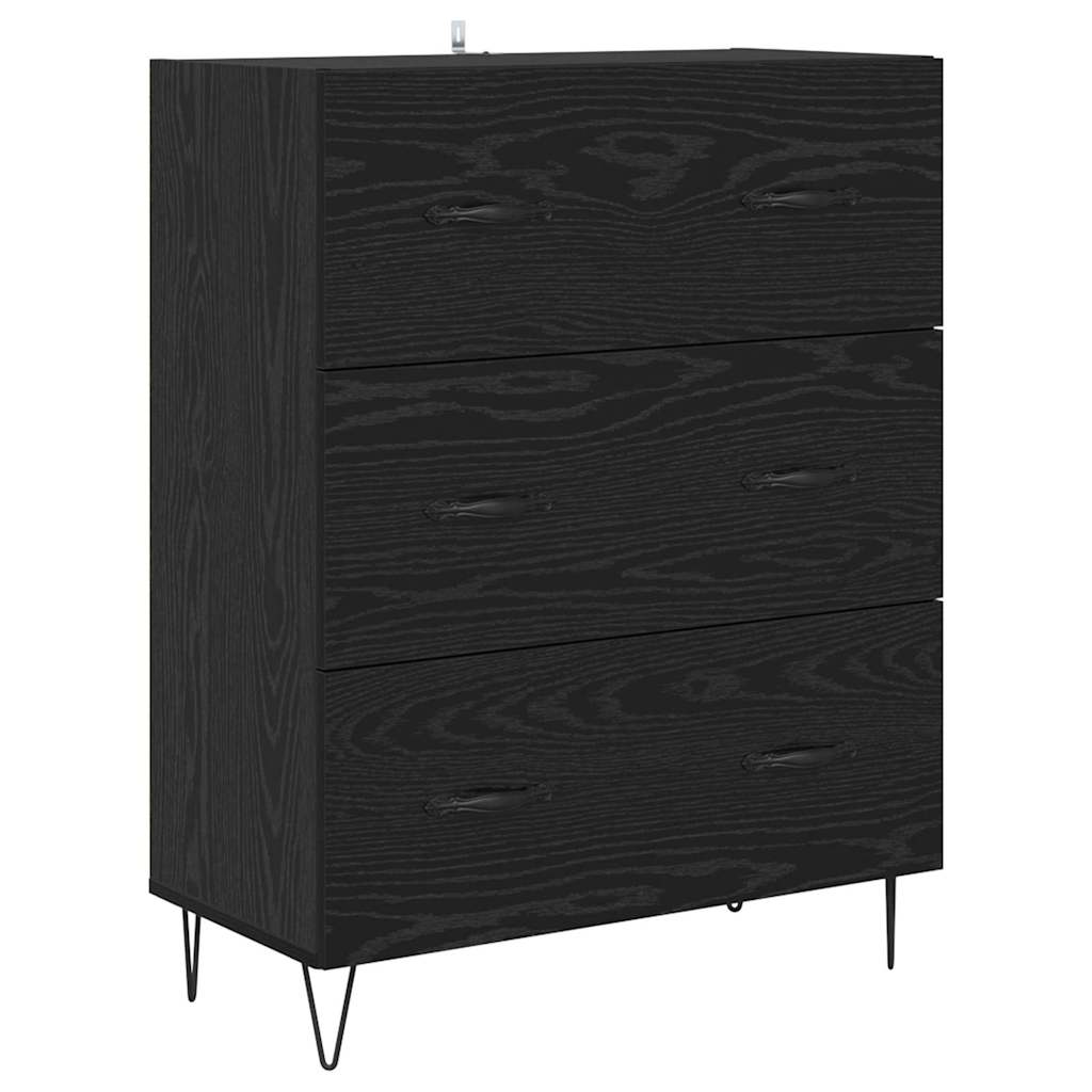 Highboard 69.5x34x180 cm Engineered Wood 3 Drawers Black oak