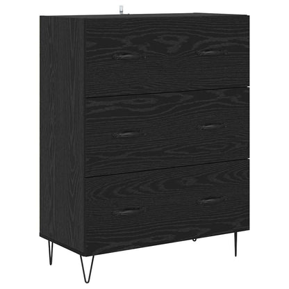 Highboard 69.5x34x180 cm Engineered Wood 3 Drawers Black oak