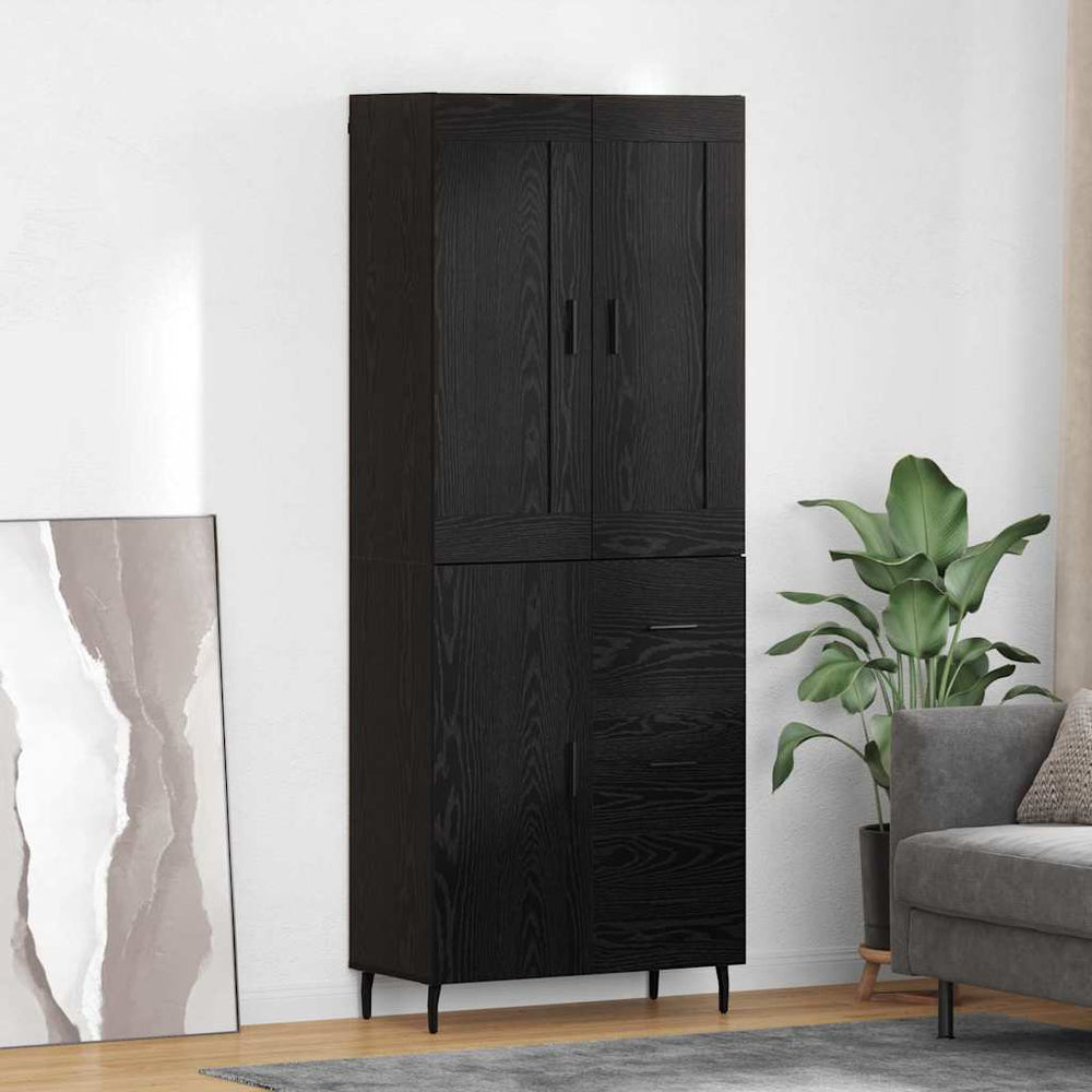 vidaXL Highboard 69.5x34x180 cm Engineered Wood 1 Door 3 Drawers