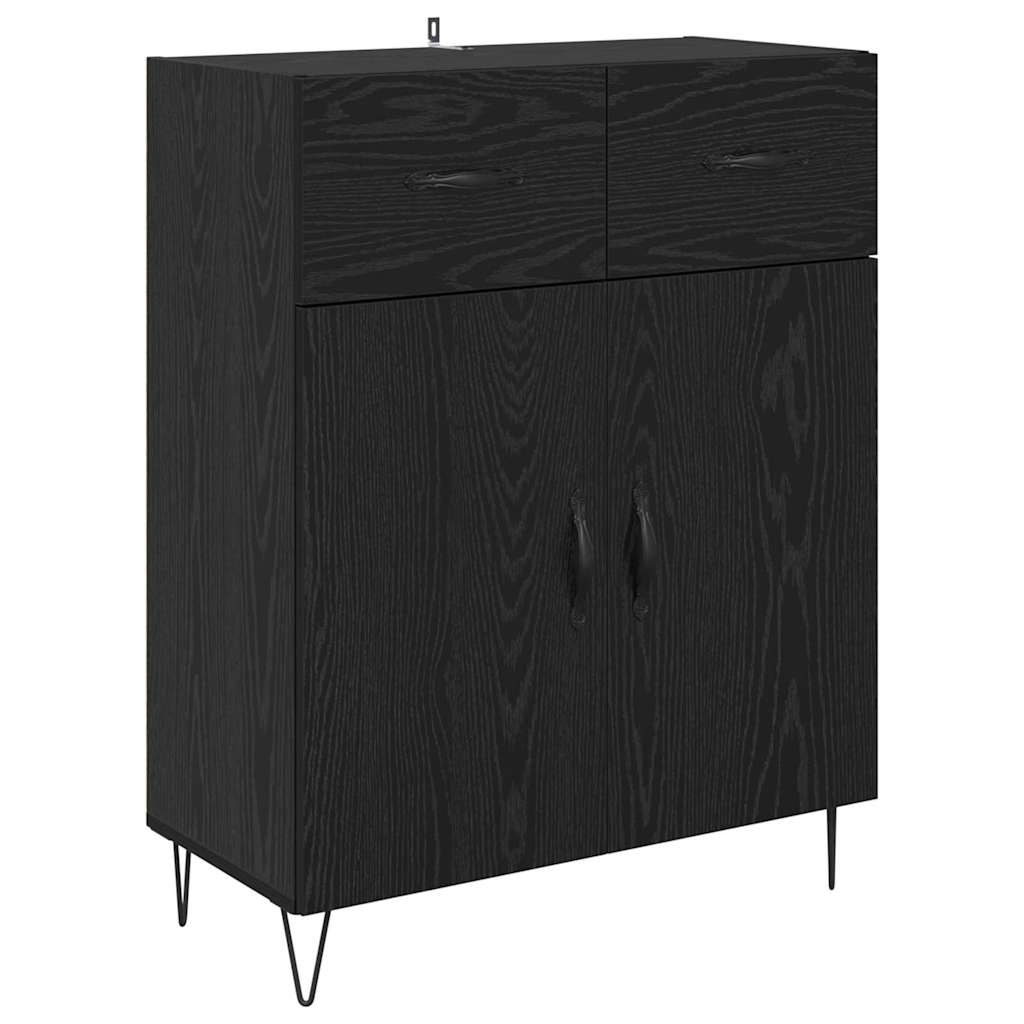Highboard 69.5x34x180 cm Engineered Wood 2 Doors 2 Drawers Black oak