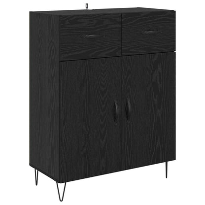 Highboard 69.5x34x180 cm Engineered Wood 2 Doors 2 Drawers Black oak