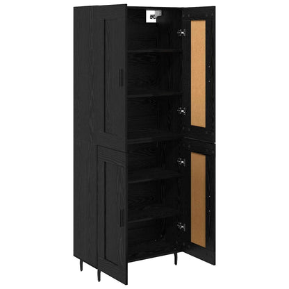 Highboard 69.5x34x180 cm Engineered Wood 2 Wood Doors Black oak