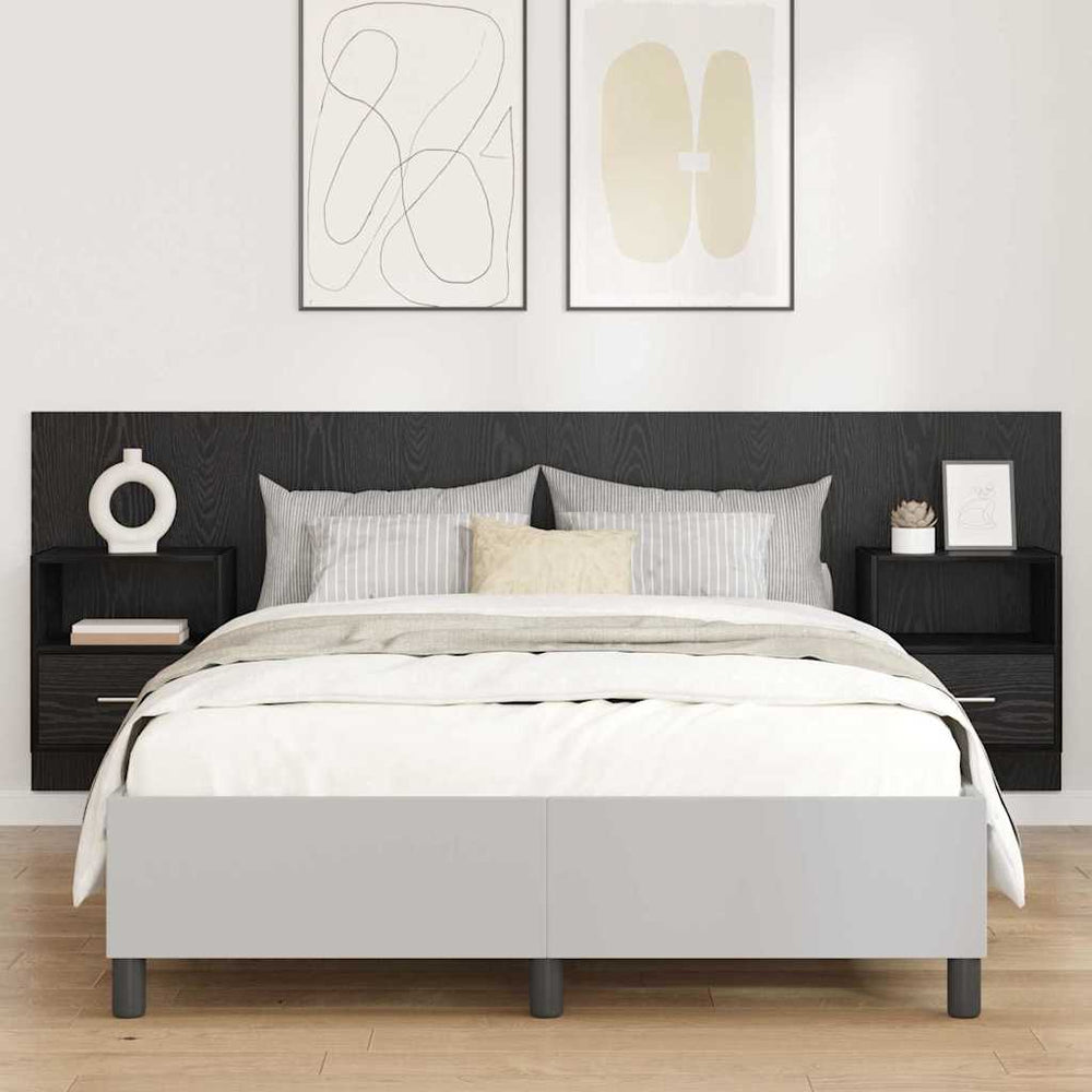 vidaXL Bed Headboard with Cabinets Engineered Wood One Drawer and One Shelf