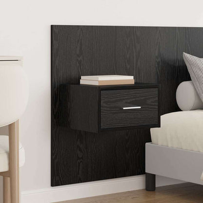 Bed Headboard with Cabinets Engineered Wood One Drawer Black oak