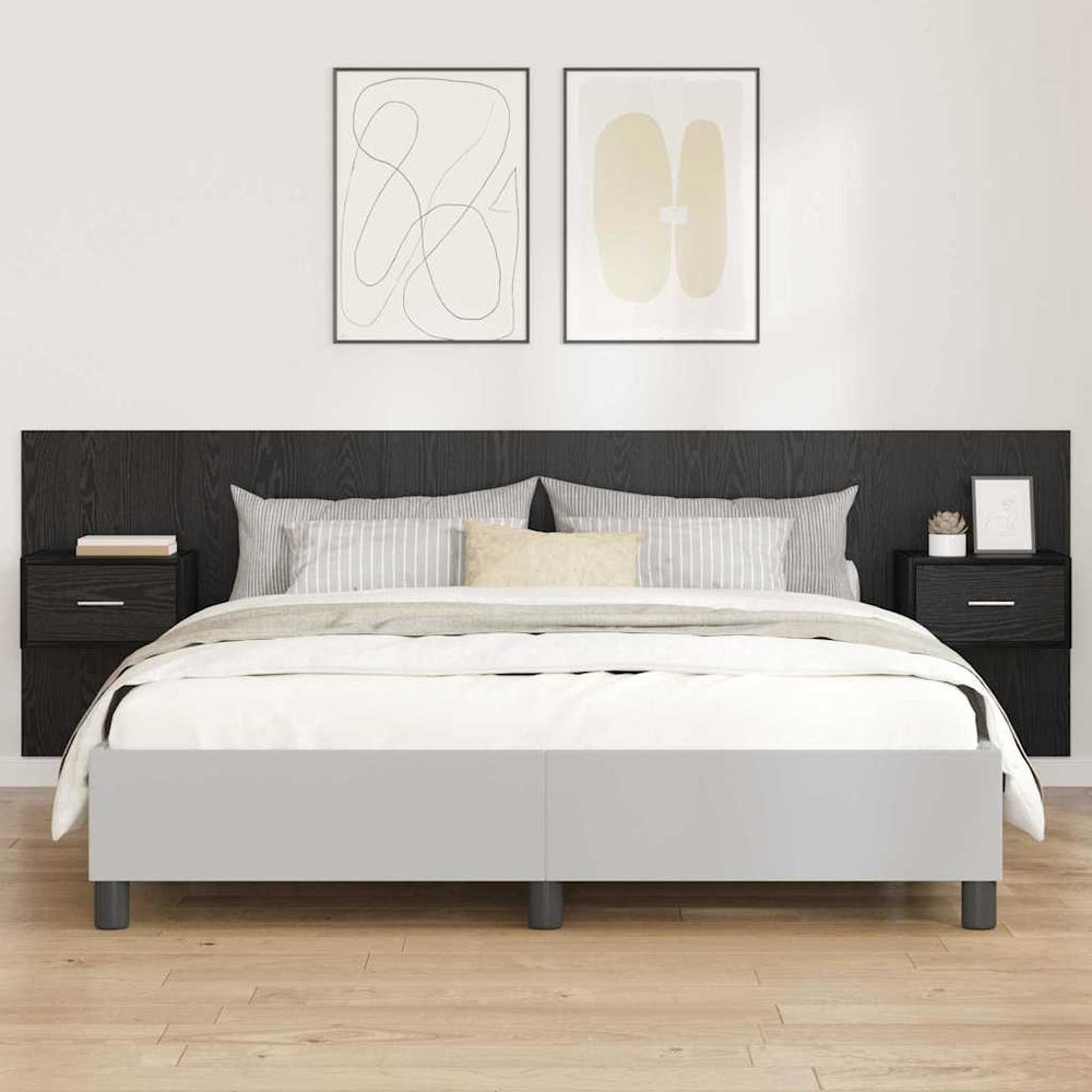 vidaXL Bed Headboard with Cabinets Engineered Wood One Drawer