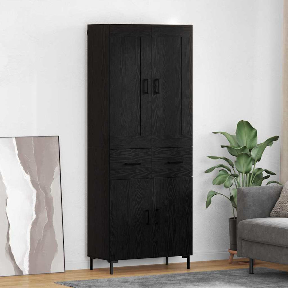 vidaXL Highboard 69.5x34x180 cm Engineered Wood 2 Doors 2 Drawers