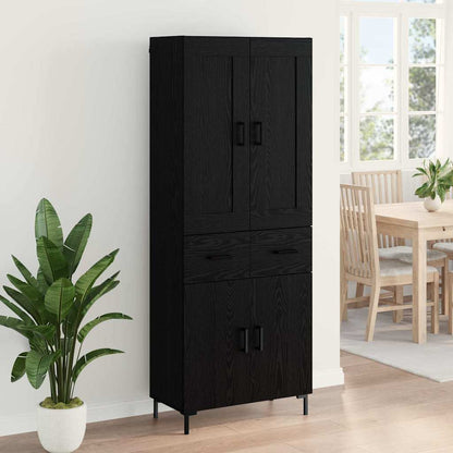 Highboard 69.5x34x180 cm Engineered Wood 2 Doors 2 Drawers Black oak