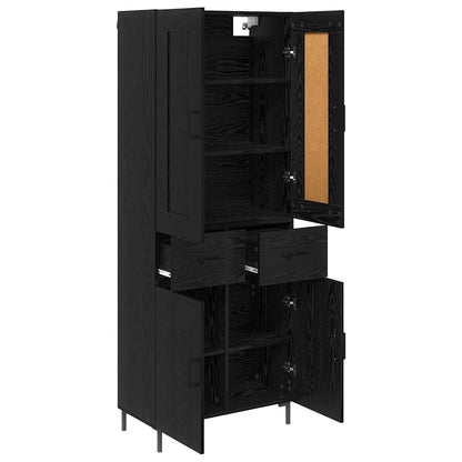 Highboard 69.5x34x180 cm Engineered Wood 2 Doors 2 Drawers Black oak