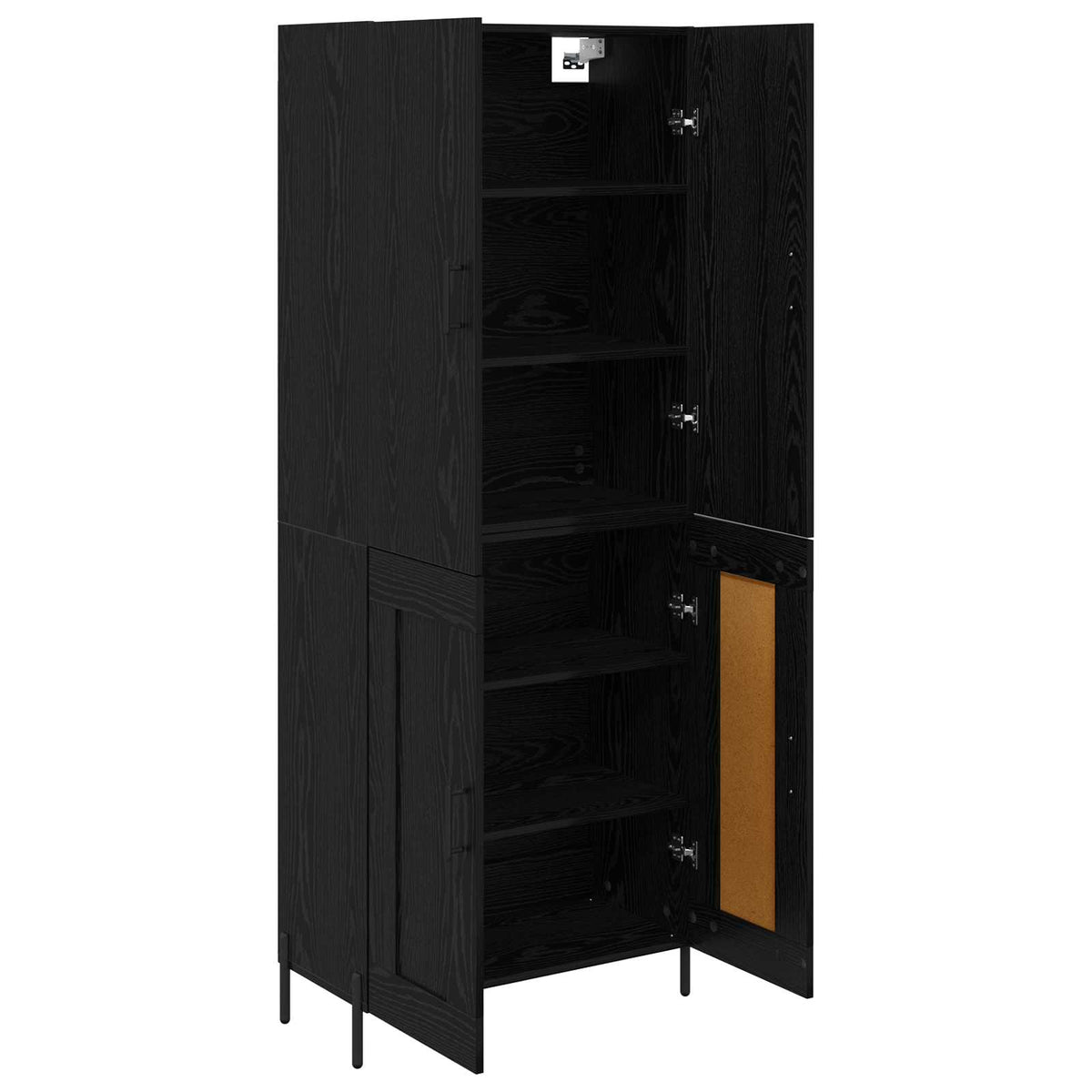 Highboard 69.5x34x180 cm Engineered Wood 2 Wood Doors Black oak