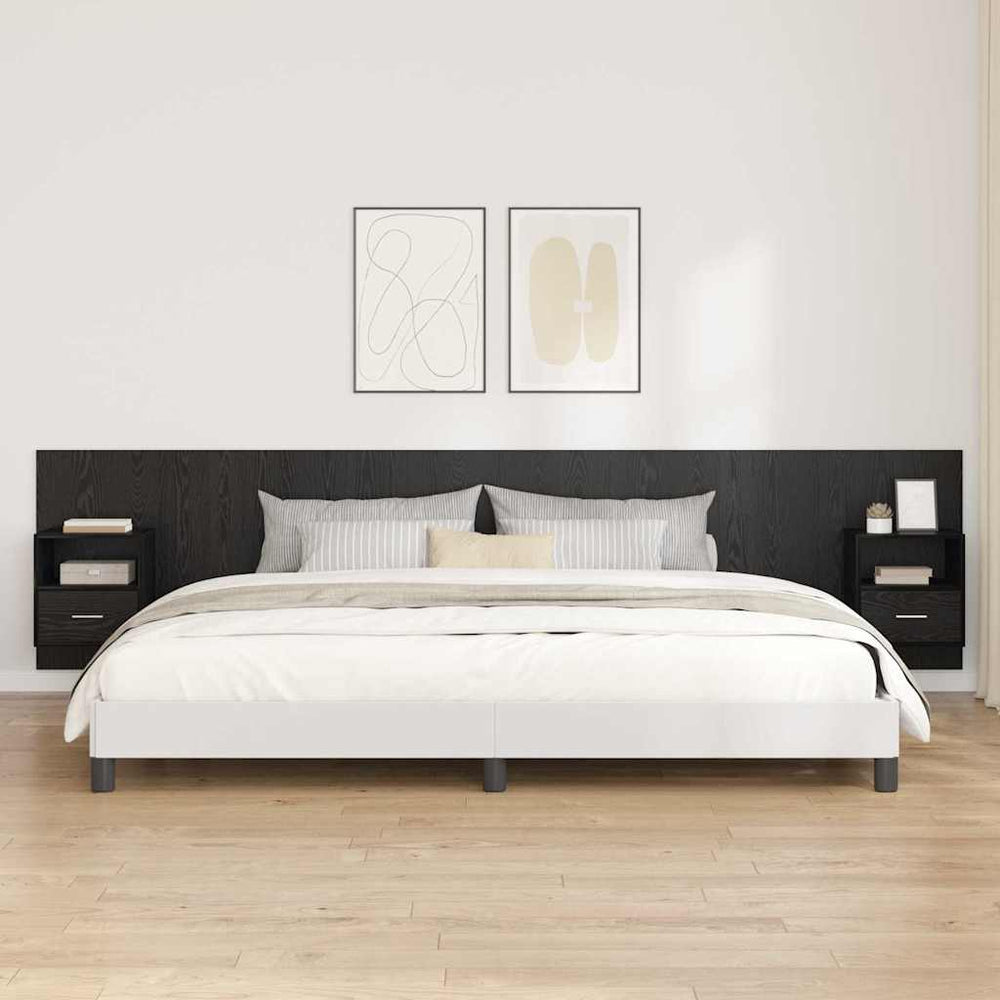 vidaXL Bed Headboard with Cabinets Engineered Wood One Drawer and One Shelf