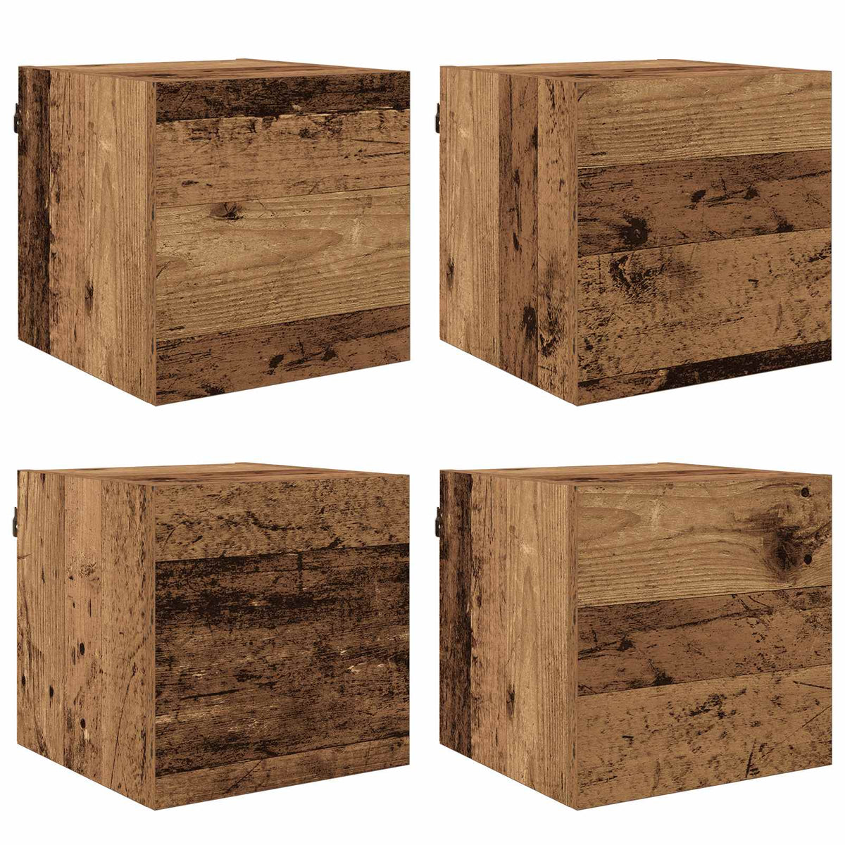 Wall-mounted TV Cabinet Set 30.5x30x30 cm 4 pcs Old wood