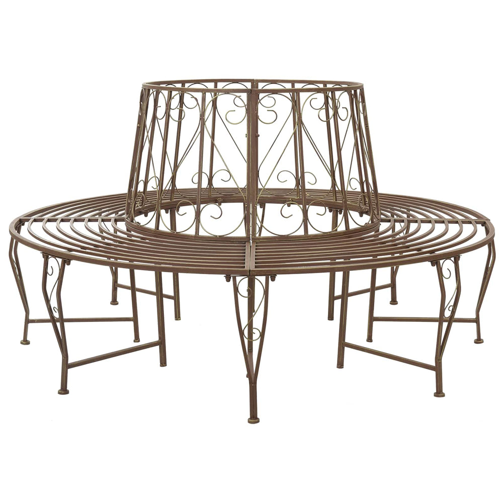 vidaXL Tree Bench 8 -Seater Ø 160 x 89 cm steel Round