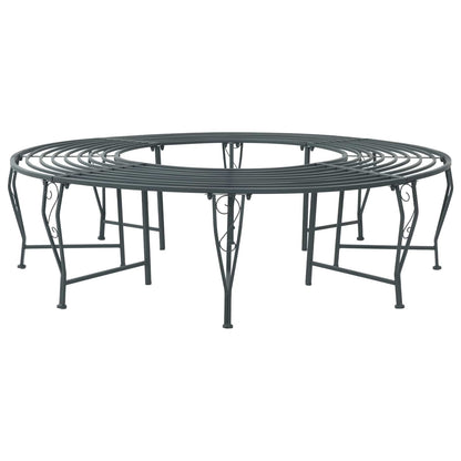 Tree Bench 8 -Seater Ø 160 x 89 cm steel Round Silver grey without backrest