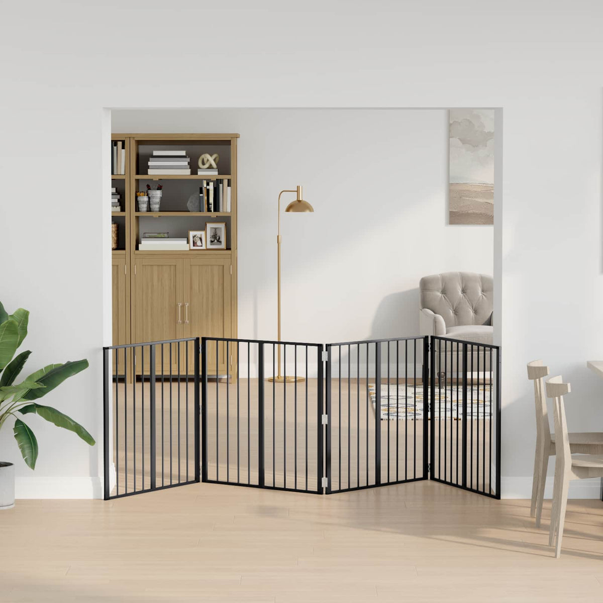 Dog Gate Black Galvanised Steel Width 80 cm 80 cm 4