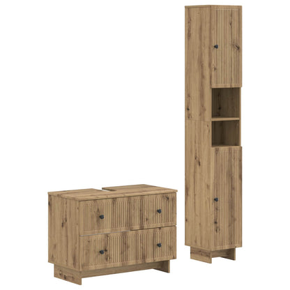 2 Piece Bathroom Cabinet Set ALKMAAR Artisan Oak Vertical stripes
