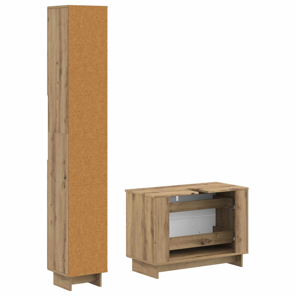 2 Piece Bathroom Cabinet Set ALKMAAR Artisan Oak Vertical stripes