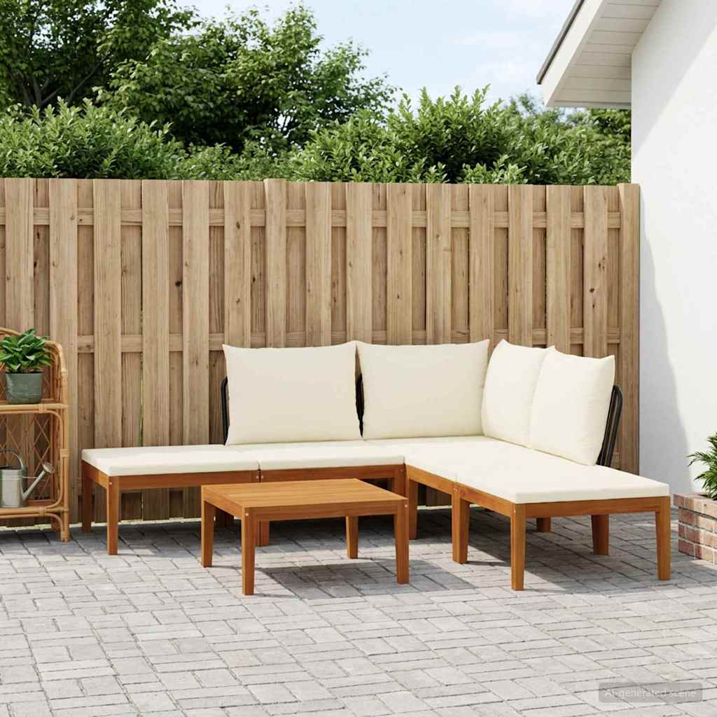 vidaXL 6 pcs Solid Acacia Wood & Rope Natural 1