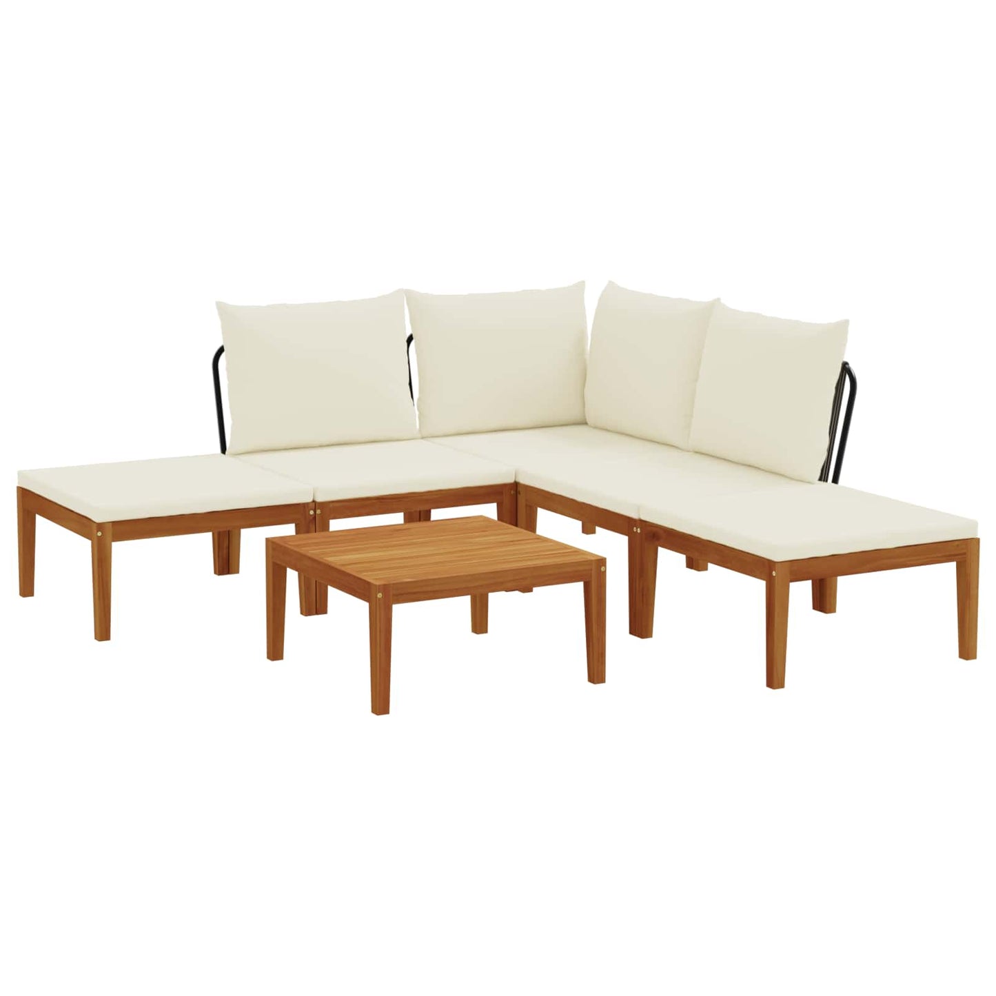 vidaXL 6 pcs Solid Acacia Wood & Rope Natural 2
