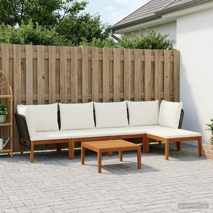 vidaXL 6 pcs Solid Acacia Wood & Rope Natural 1