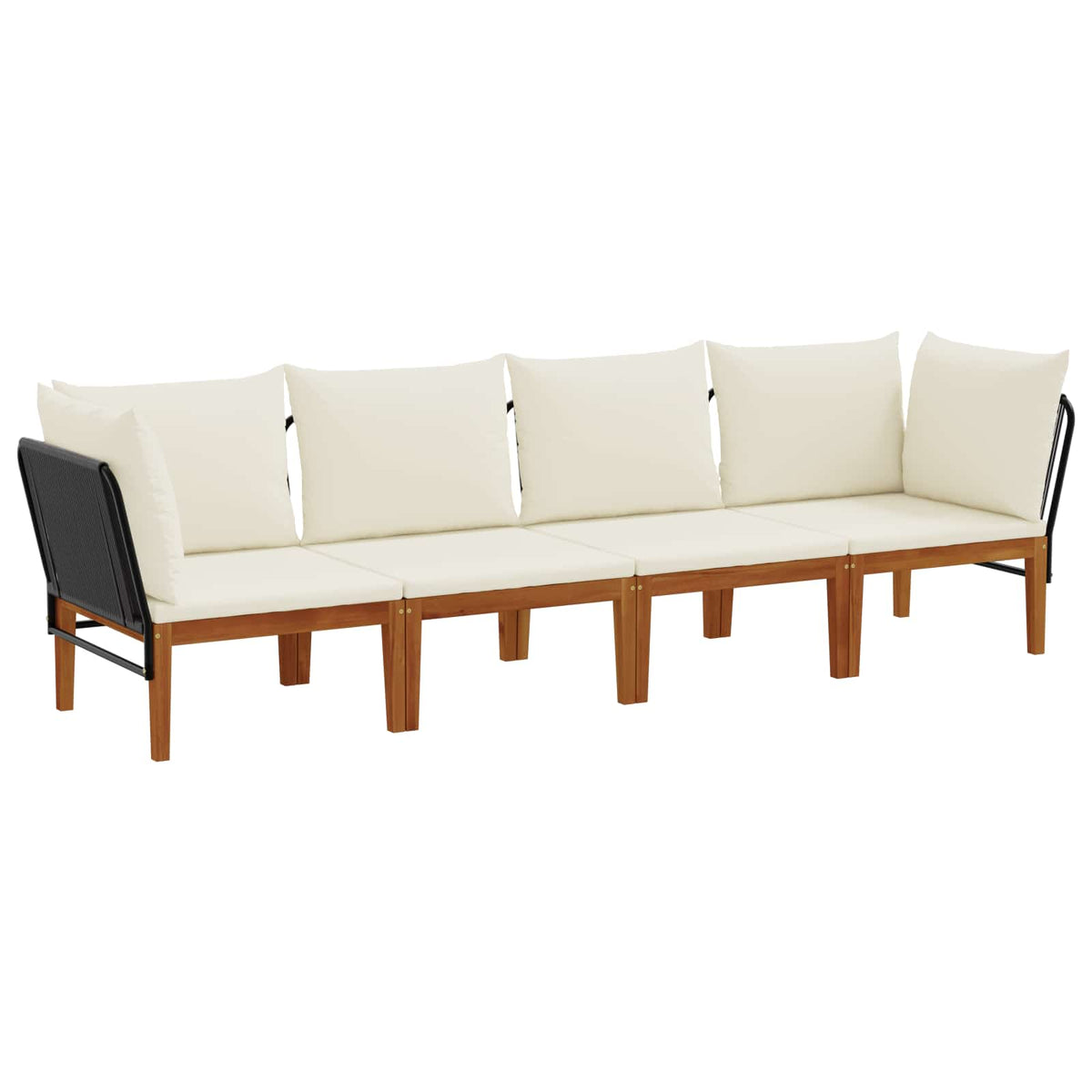 vidaXL 4 pcs Solid Acacia Wood & Rope Natural 2