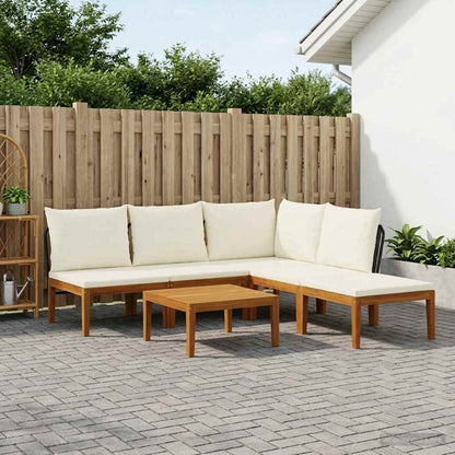 vidaXL 6 pcs Solid Acacia Wood & Rope Natural 1