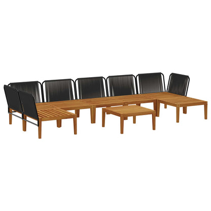 vidaXL 8 pcs Solid Acacia Wood & Rope Natural 4